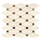 Crema Marfil Select Marble Octave mosaic with diamond and square shapes in polished or honed finish