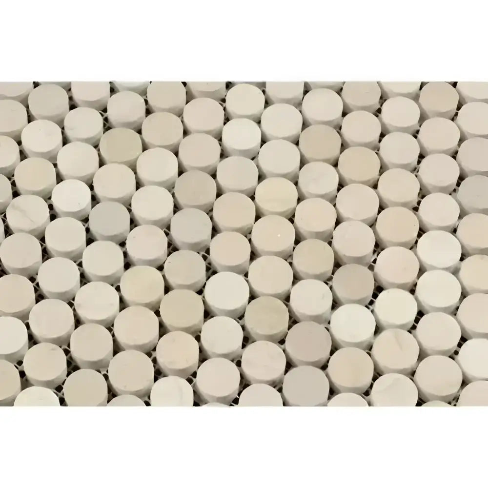 Beige circular mosaic tiles for Crema Marfil Select Marble Penny-Round Mosaic