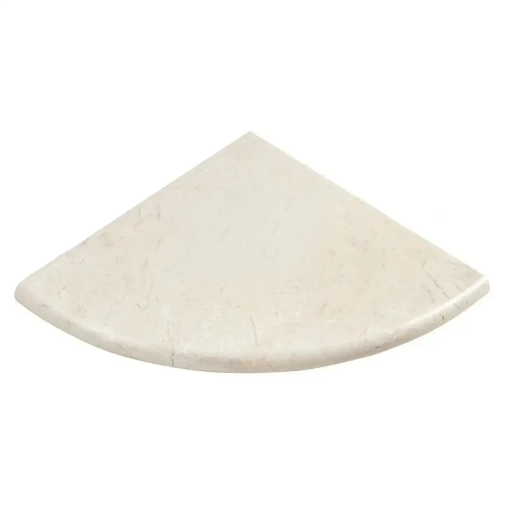 Quarter-circle Crema Marfil Select Marble Shower Corner Shelf alt text