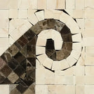 Mosaic tile spiral design on Crema Marfil Select Marble Wave Border Corner polished