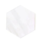 White hexagonal marble tile from Dolomite Prestige 10-inch hexagon mosaic collection