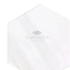 White hexagon tile from Dolomite Prestige 10-inch marble mosaic for flooring or walls