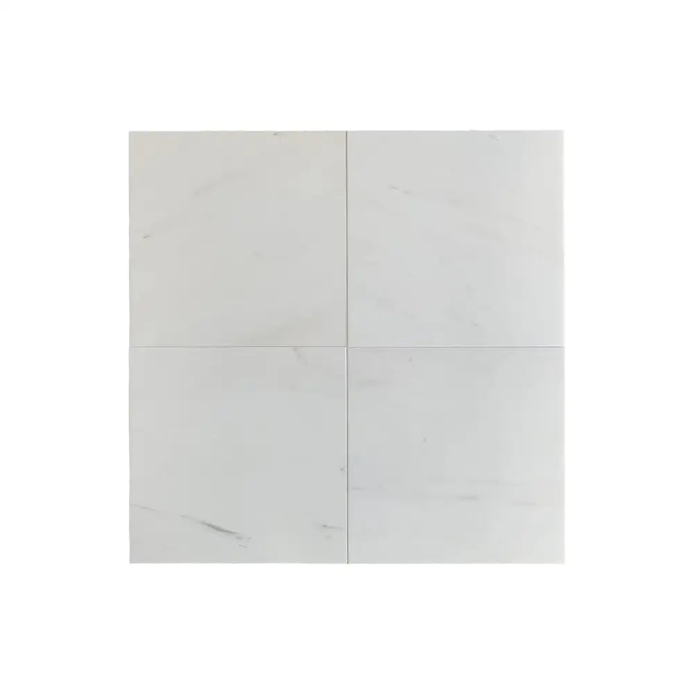 Four white marble tiles from Dolomite Prestige 18x36 polished or honed marble collection
