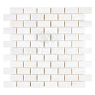 White brick mosaic tile from Dolomite Prestige Marble collection, polished or honed finish