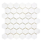 White hexagon tile mosaic from Dolomite Prestige 2-inch marble hexagon mosaic