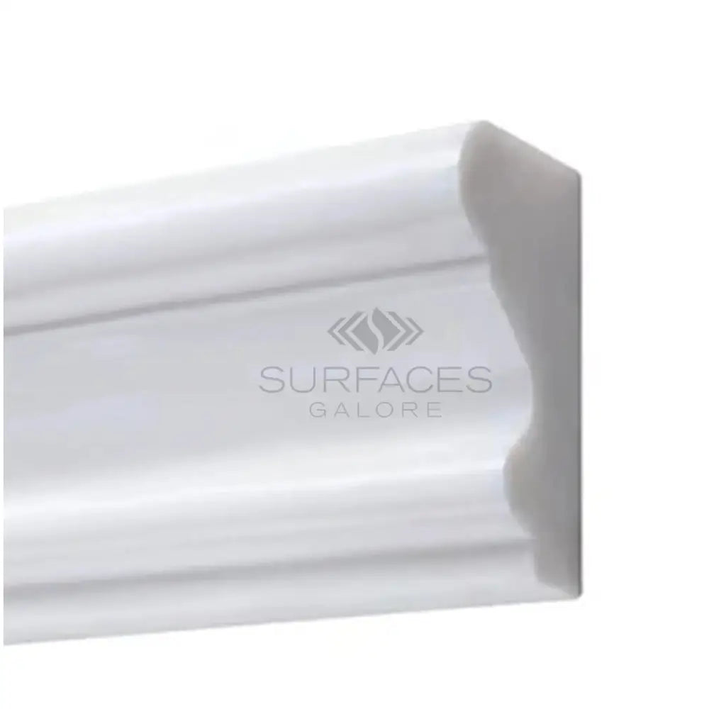 White decorative molding from Dolomite Prestige 2X12 Milano Marble Liner collection