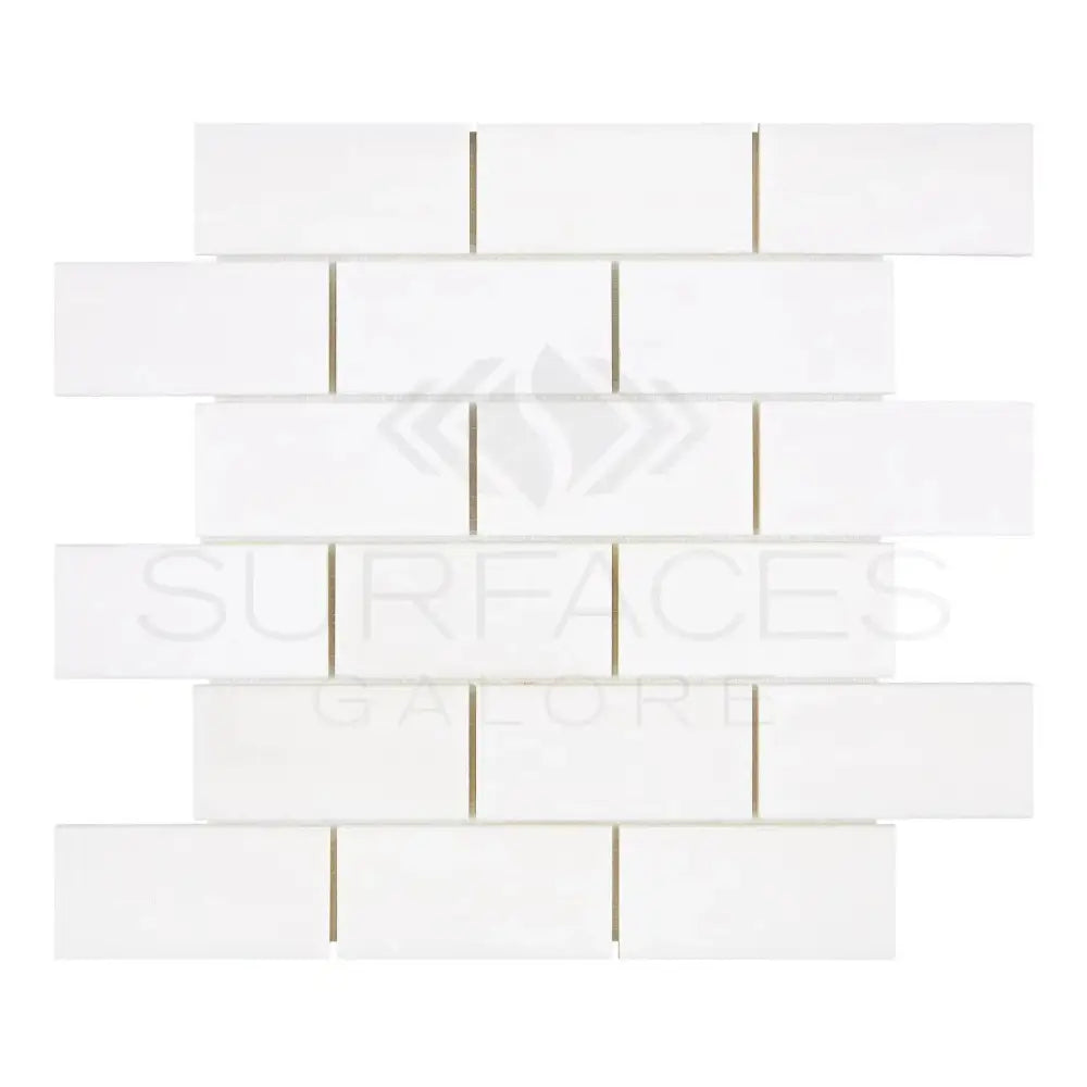 Dolomite White Prestige (White Dolomite) 2X4 Brick Mosaic Marble-American Stone