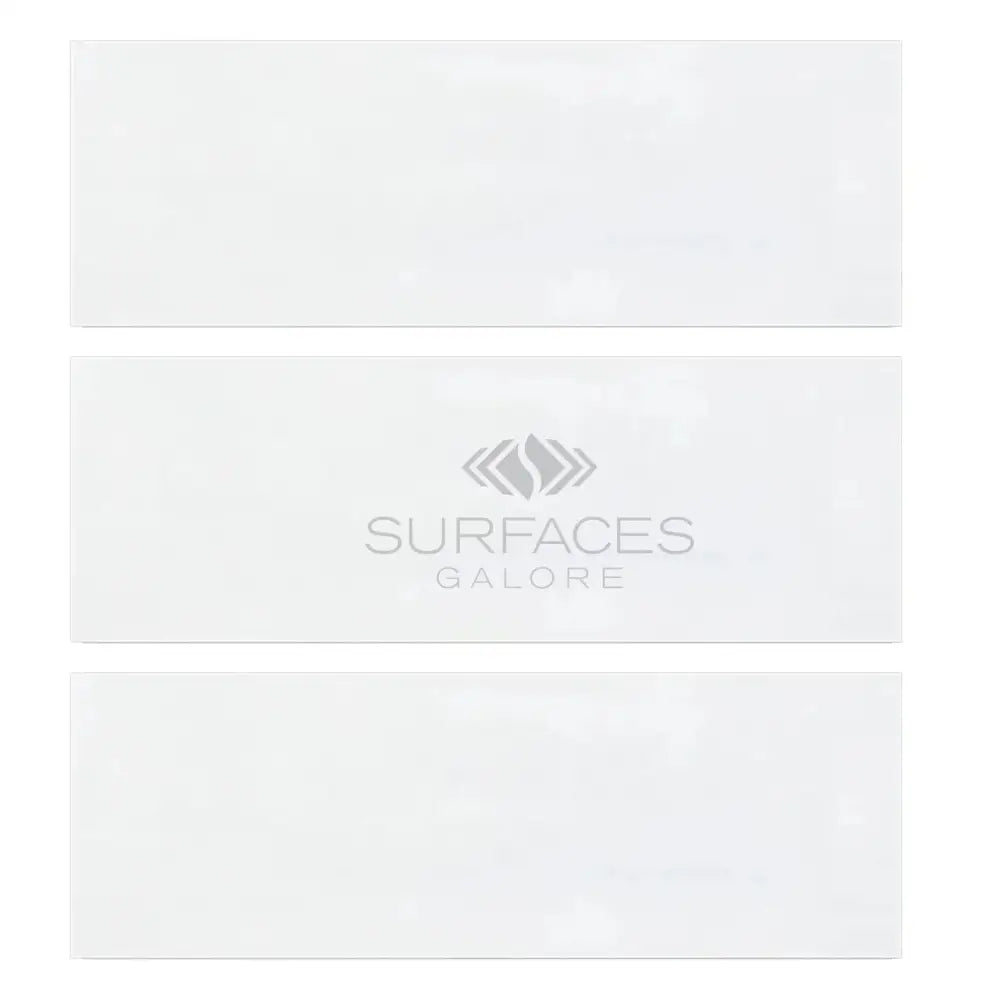 Rectangular white tiles from Dolomite Prestige 2X8 Marble for polished or honed surfaces