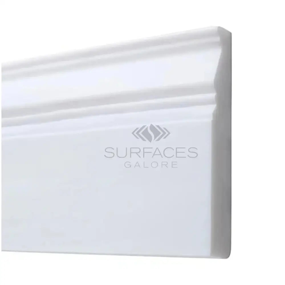 White baseboard molding from Dolomite Prestige Marble polished or honed for elegant trim