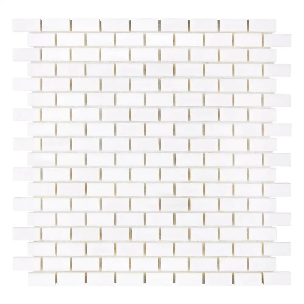 Dolomite White Prestige (White Dolomite) 5/8X1 1/4 Mini-Brick Mosaic Marble-American Stone