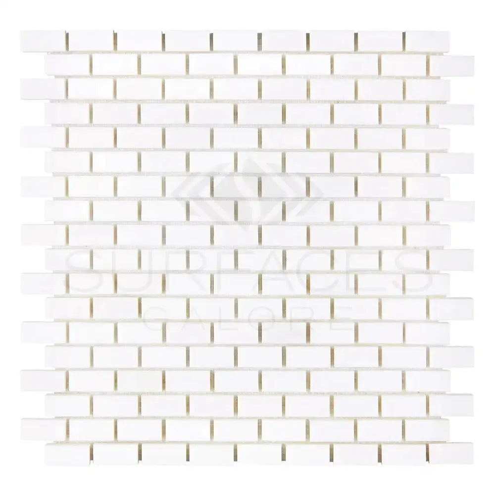 Dolomite White Prestige (White Dolomite) 5/8X1 1/4 Mini-Brick Mosaic Marble-American Stone
