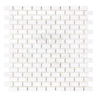 White brick mosaic tile sheet for Dolomite Prestige marble backsplash or accent wall