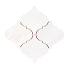White arabesque tile pattern from Dolomite Prestige Lantern Mosaic Marble polished or honed