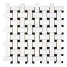 Woven white and black mosaic tile from Dolomite Prestige Basketweave collection