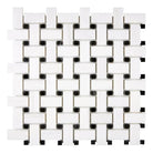 Woven white and black mosaic tile from Dolomite Prestige Basketweave collection