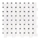 Woven white and gray mosaic tile from Dolomite Prestige Basketweave with Blue-Gray Marble