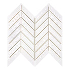 White chevron mosaic tile from Dolomite Prestige with polished or honed marble finish
