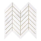 White chevron mosaic tile from Dolomite Prestige Marble polished or honed finish