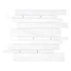 White mosaic tile sheet from Dolomite Prestige Manhattan collection featuring polished or honed marble