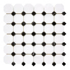 Octagon and square marble tile mosaic from Dolomite Prestige White Dolomite Prestige