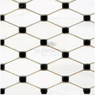 Black and white mosaic tile pattern from Dolomite Prestige Octave series with polished finish