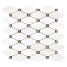 White diamond mosaic tile from Dolomite Prestige Octave collection with polished or honed finish