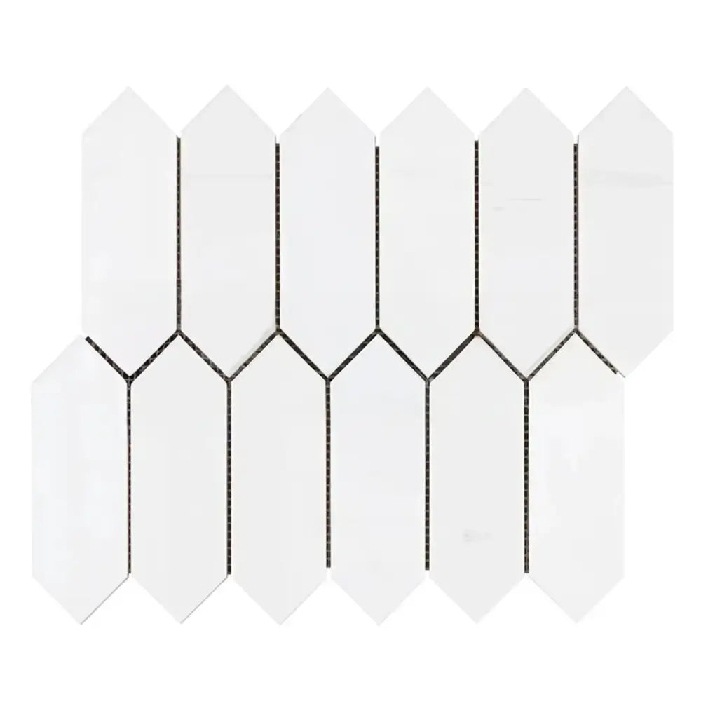 Dolomite White Prestige (White Dolomite) Picket Mosaic Marble-American Stone