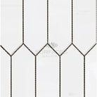 White and black geometric tile pattern in Dolomite Prestige Picket Mosaic Marble