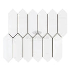 White picket fence mosaic tile from Dolomite Prestige collection in polished or honed finish