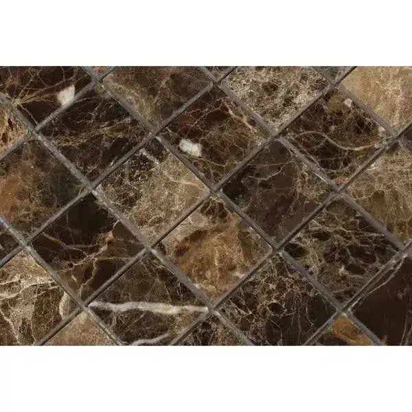 Emperador Dark Oro Marble 2X2 Mosaic Polished-American Stone