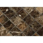 Brown marble mosaic tile in Emperador Dark Marble 2X2 Mosaic Polished design
