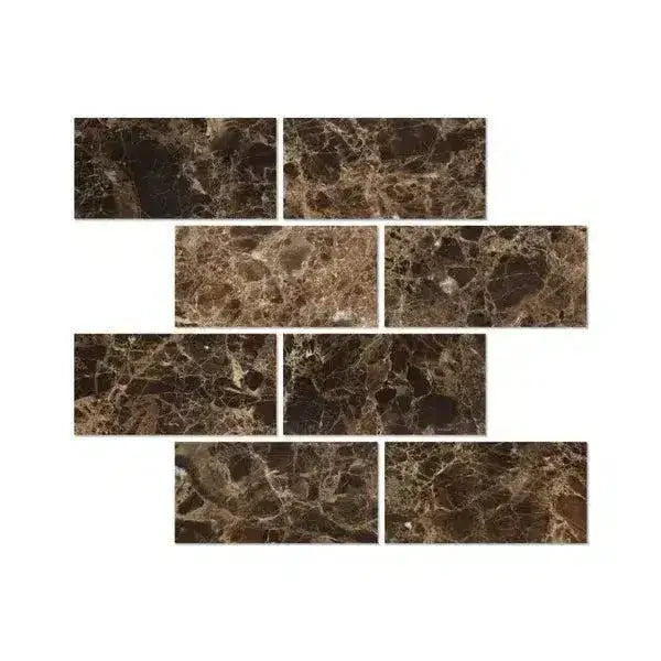 Emperador Dark Oro Marble 3X6 Polished-American Stone