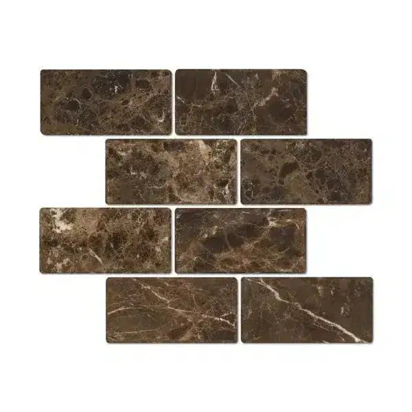 Emperador Dark Oro Marble 3X6 Tumbled-American Stone