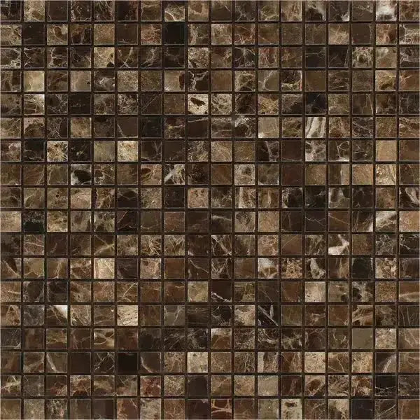 Emperador Dark Oro Marble 5/8X5/8 Mosaic Polished-American Stone