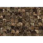 Brown marble mosaic tiles featuring Emperador Dark Marble FAN Raindrop polished design