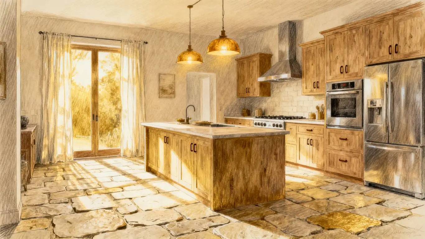 Travertine kitchen floors