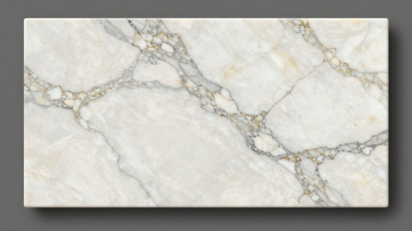 Calacatta Macaubas quartzite sketch with elegant veining.