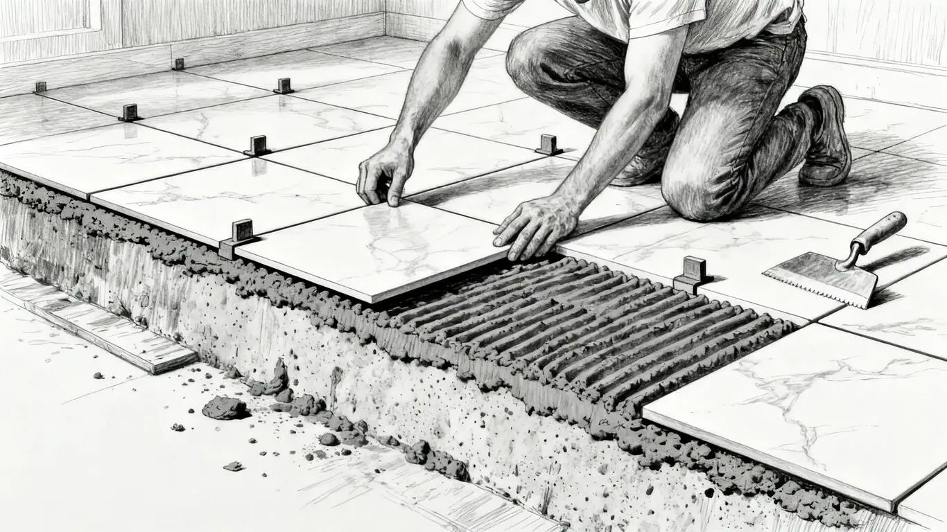 Instalación de pisos con aspecto de piedra