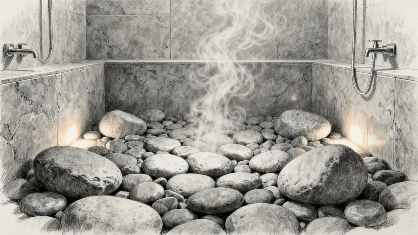 Spa inspired stone shower design