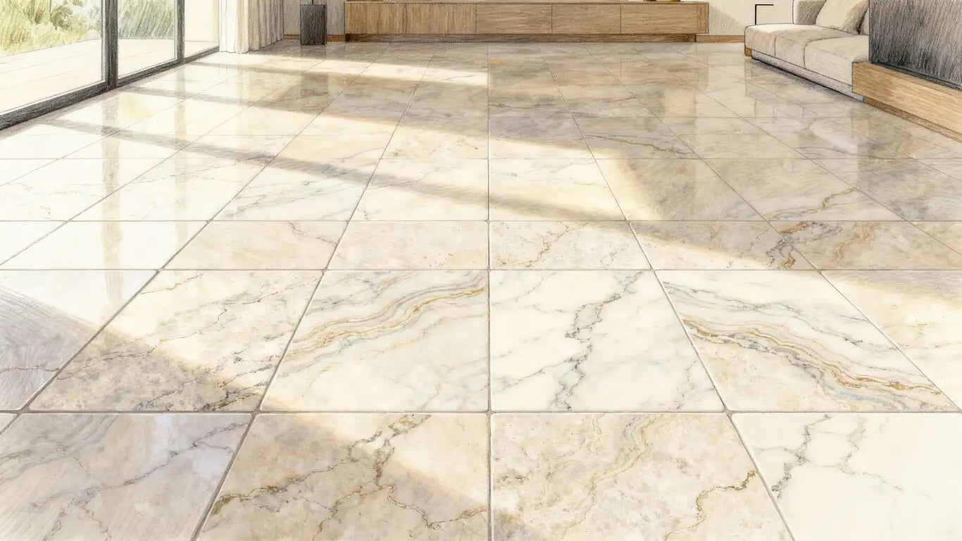 Interior view of modern stone flooring