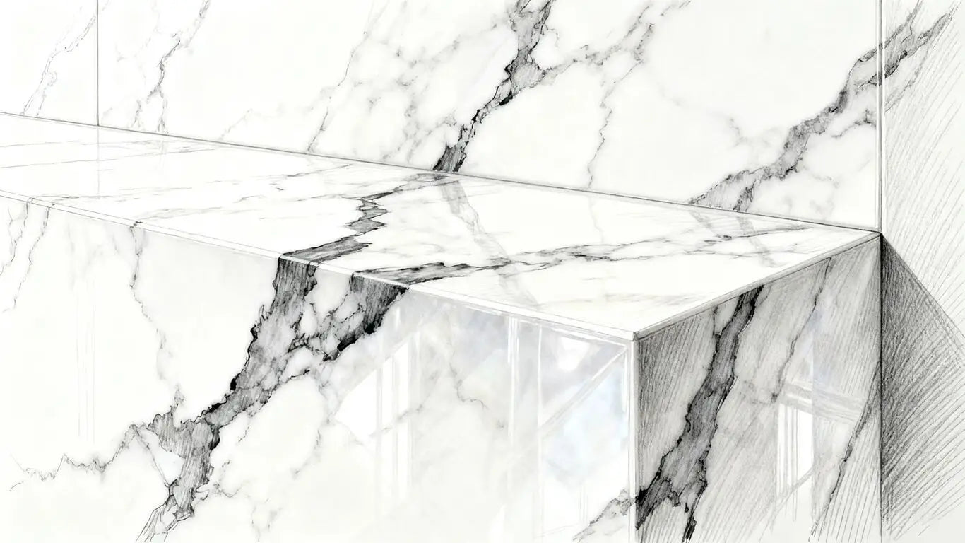 Sunlit stone textured wall