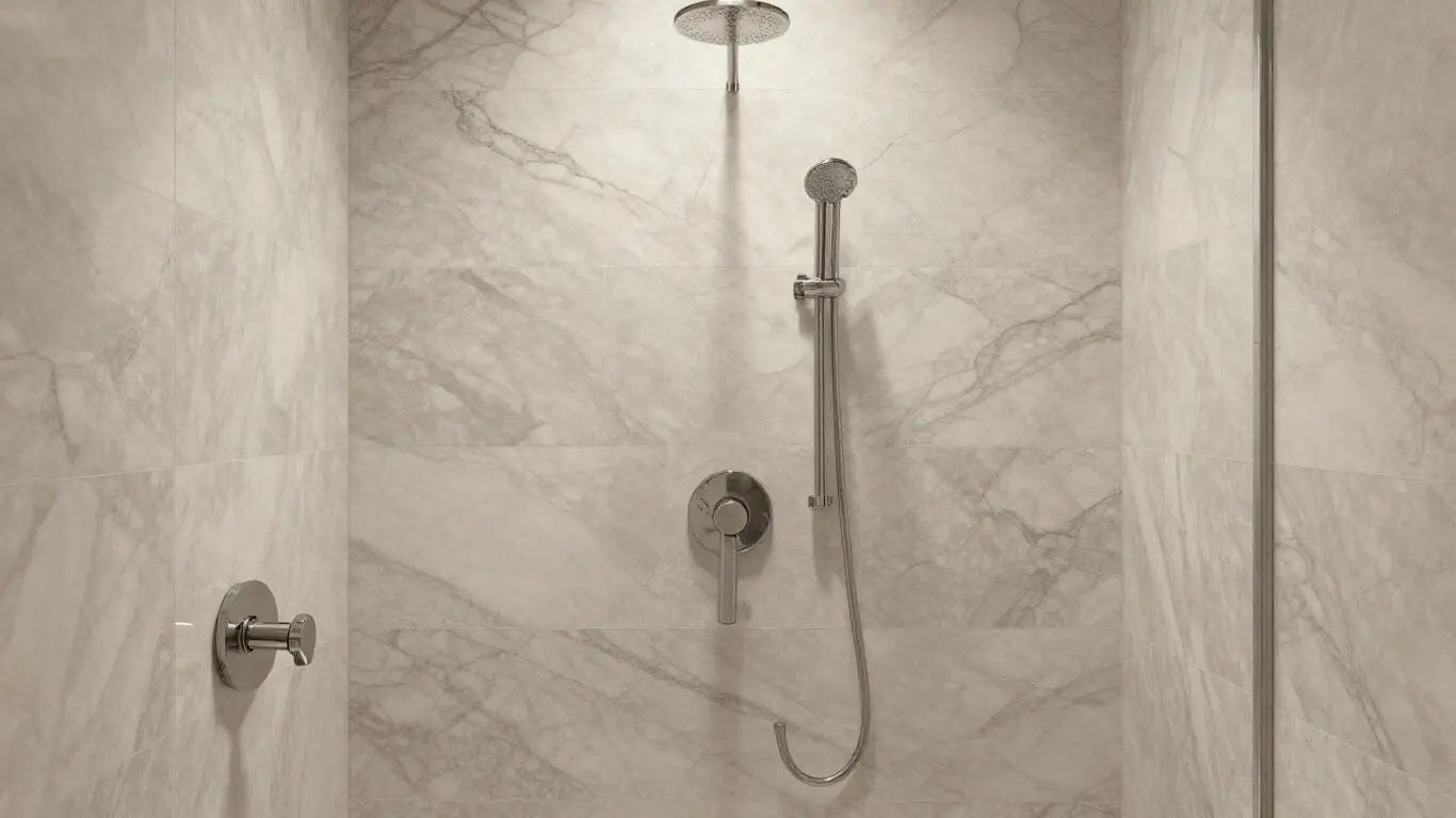 Marble stone tile shower design sketch