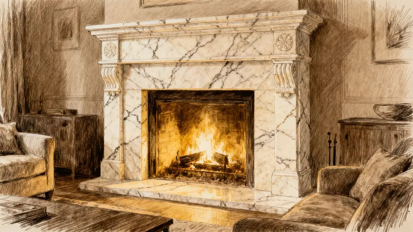 Natural stone fireplace surround design option