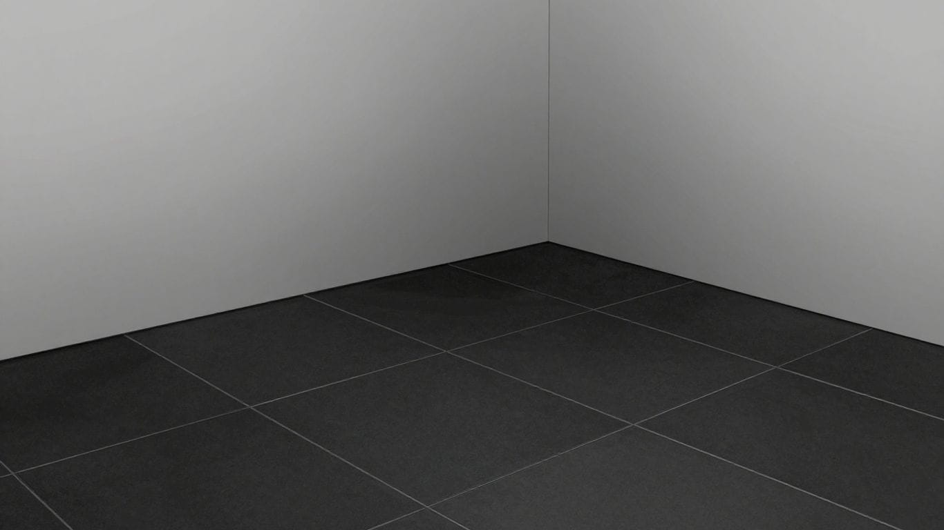 Black and gray tiles in a modern room sketch.