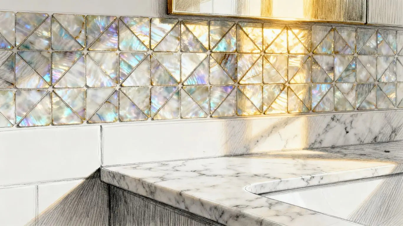 Nacre textures reflecting soft natural light