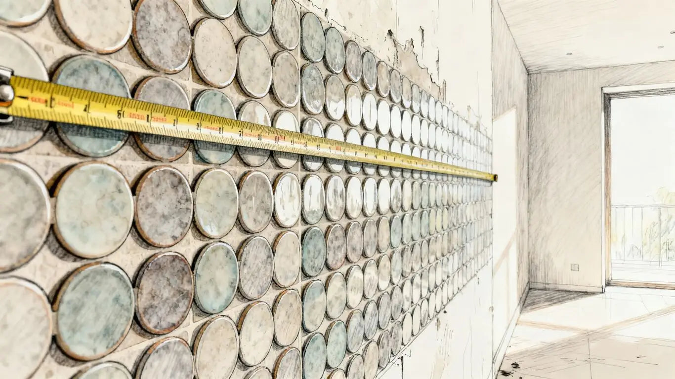 Intricate ceramic mosaic pattern composition