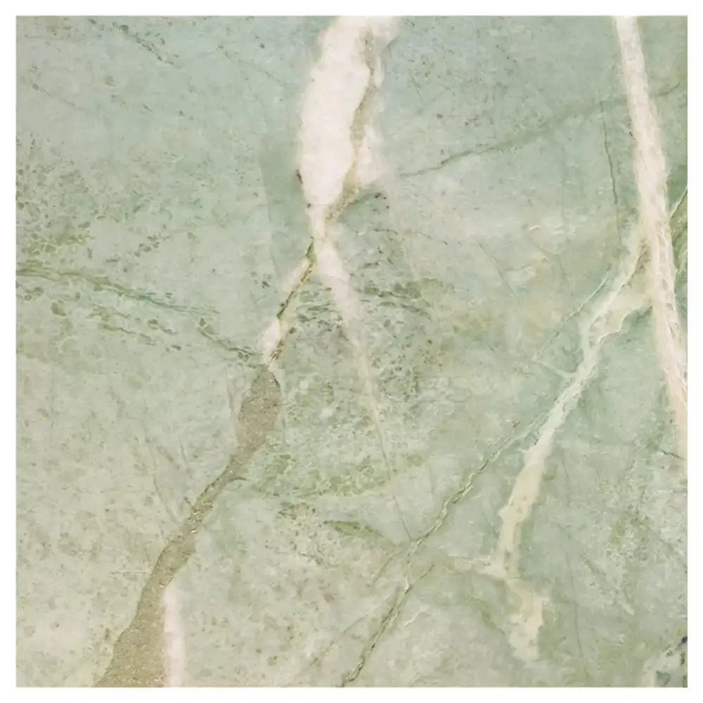 Green marble slab with white veining from Ming Green Prestige 12x12 Marble