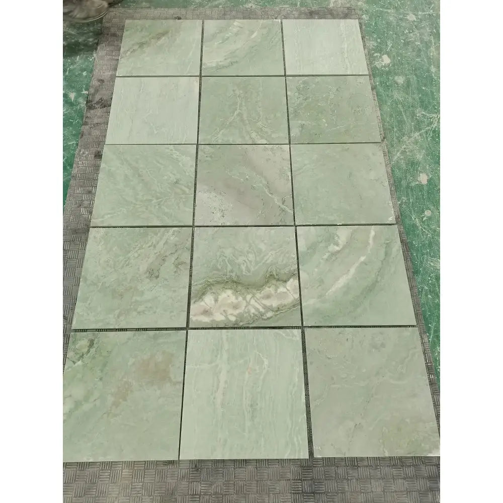 Green marble tile arrangement for Ming Green Prestige 12X12 Marble polished or honed