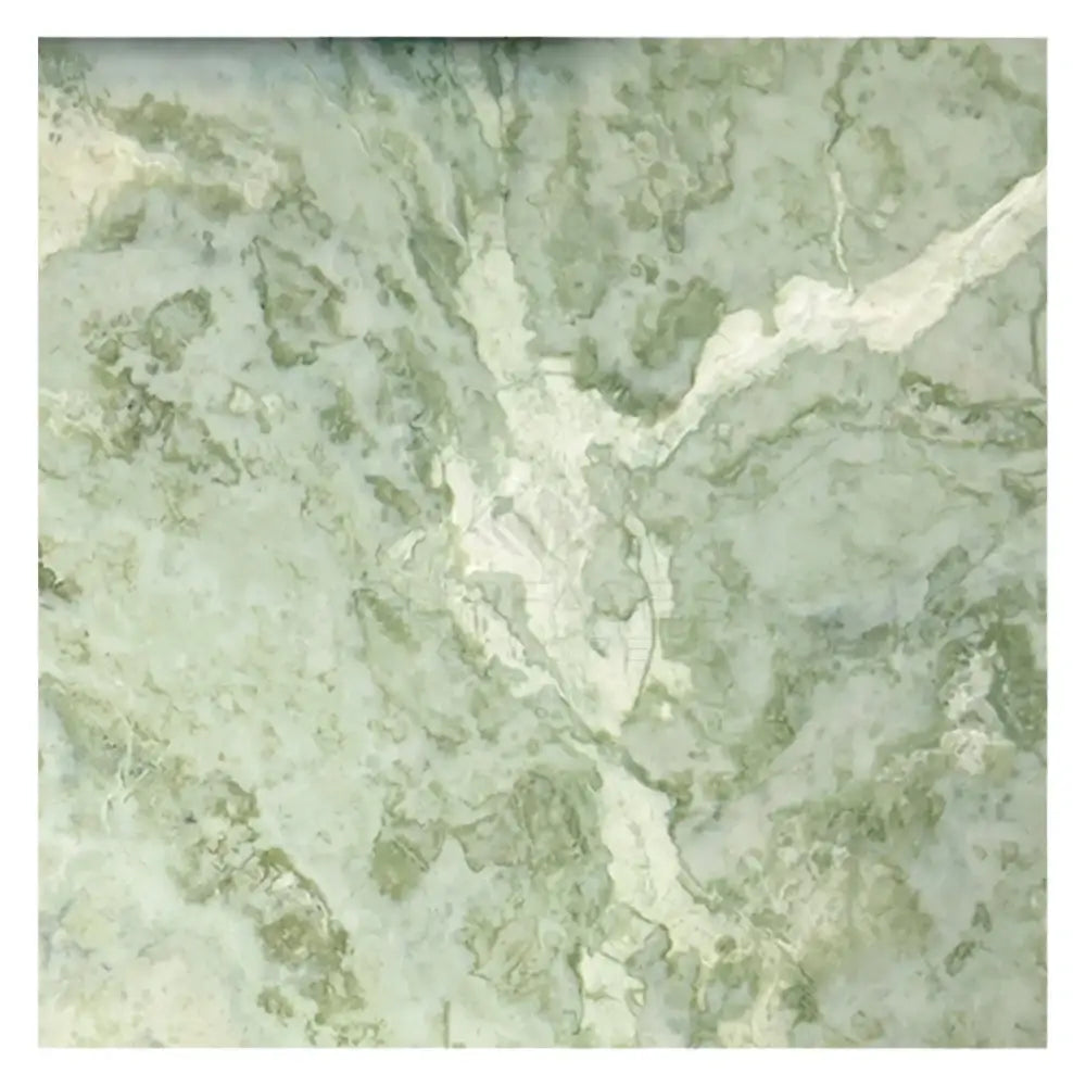 Green and white marble pattern on Ming Green Prestige 12x12 polished or honed tile