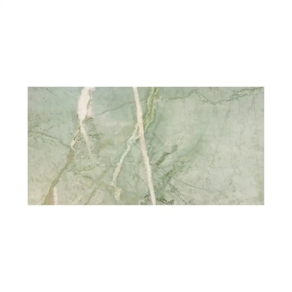 Ming Green Prestige 12X24 Marble slab with green marble and elegant white veining